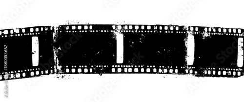 Vector modern retro vintage film strip with photographic film in retro style curved film strip