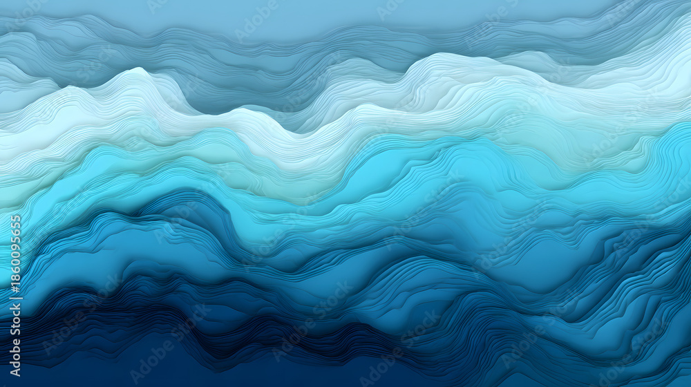 Fototapeta premium Abstract blue water texture background with white gradient and empty space. Background illustration for mobile wallpaper.