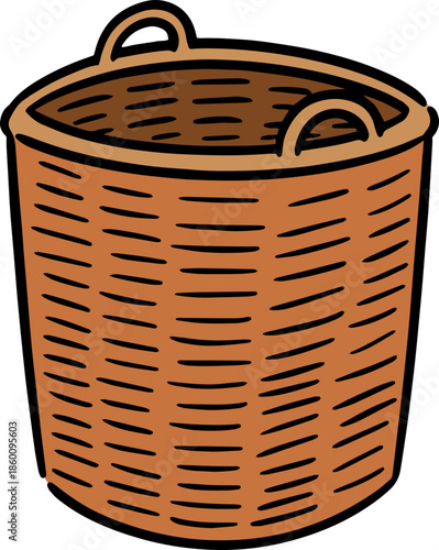 Illustration of wicker basket
