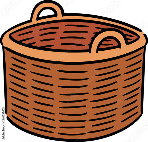 Illustration of wicker basket
