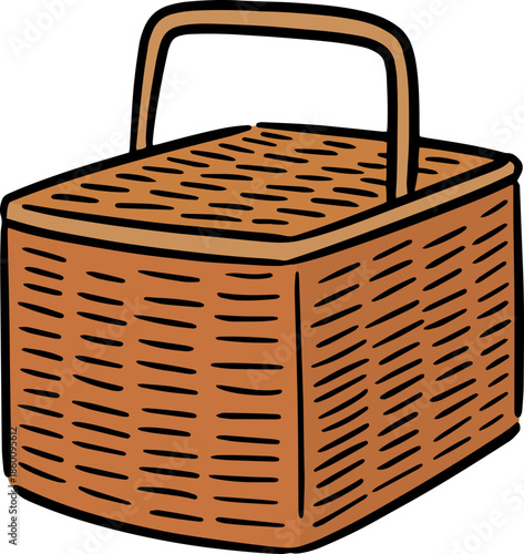 Illustration of wicker basket
