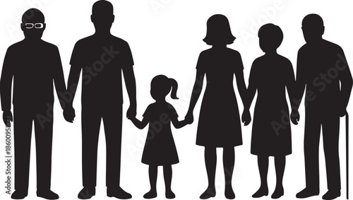 different age group of family member