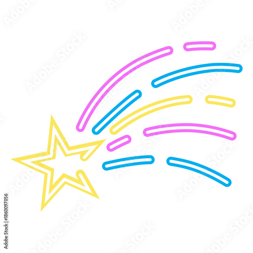 Neon Style Hand Drawn Rays