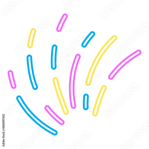 Neon Style Hand Drawn Rays