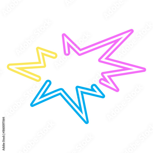 Neon Style Hand Drawn Rays