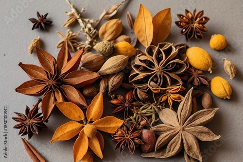 Wallpaper Mural Dried flowers and star anise in an autumn Torontodigital.ca