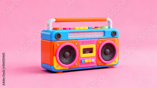 Vibrant Retro Portable Cassette Radio
