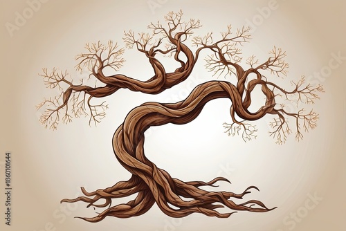 Wallpaper Mural Twisted root or woody vine a natural brown Torontodigital.ca