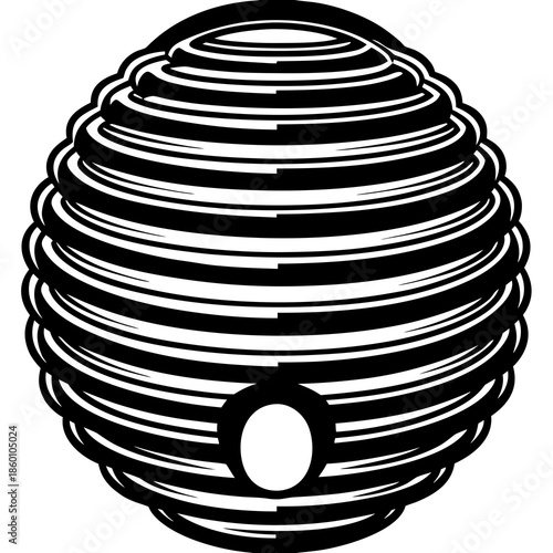 Layered Beehive Silhouette – Vector Art for Nature, Geometry & Modern Design

