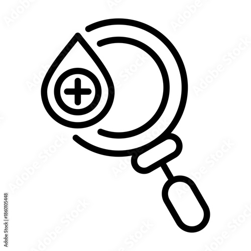Blood Search Vector Icon