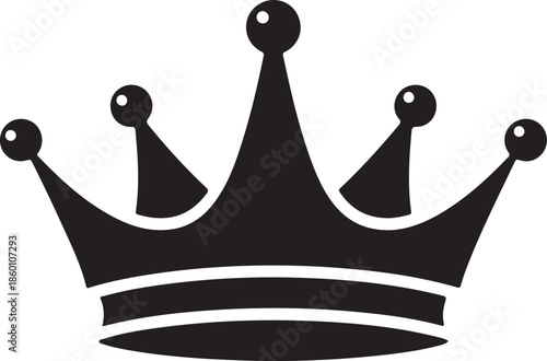Royal King Crown Black Silhouette Icon for Luxury Branding and Heraldry Design