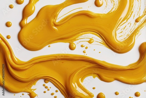 Wallpaper Mural Mustard yellow sauce stain isolated Torontodigital.ca