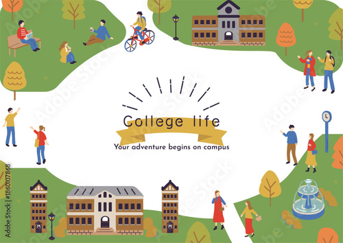 キャンパスライフを楽しむ学生達