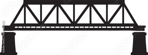 Steel Girder Bridge Silhouette Icon