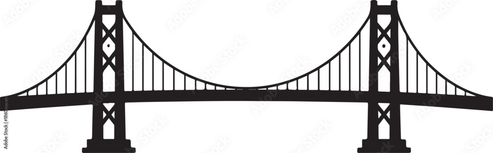 Obraz premium Suspension Bridge Silhouette Icon Generic Design