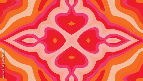 Vibrant abstract pattern with symmetrical wavy lines