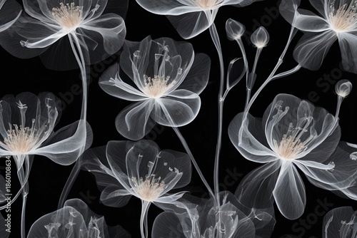 Wallpaper Mural Delicate xray floral illustration revealing Torontodigital.ca