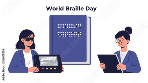 Women Celebrating World Braille Day with Tactile Literacy Activities