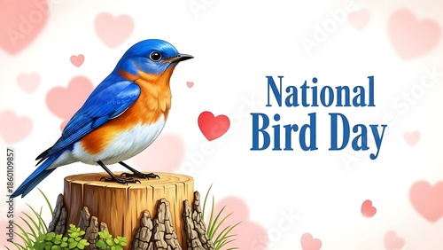 Celebrating national bird day with a beautiful bluebird