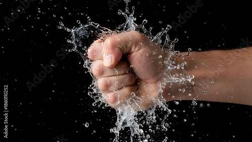 Hands clapping with water splash