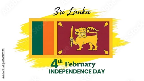 Sri lanka celebrating 4th february independence day with national flag