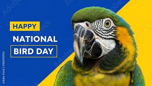 Celebrating national bird day with a vibrant parrot