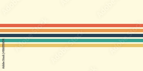 Abstract background of rainbow groovy Wavy Line design in 1970s Hippie Retro style. Vector pattern ready to use for cloth, textile, ilustrasion modern.