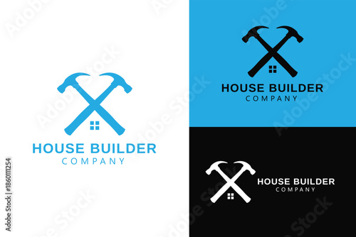 crossed hammer house builder construction renovation building business