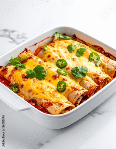 Cheesy Enchiladas with Jalapenos and Cilantro