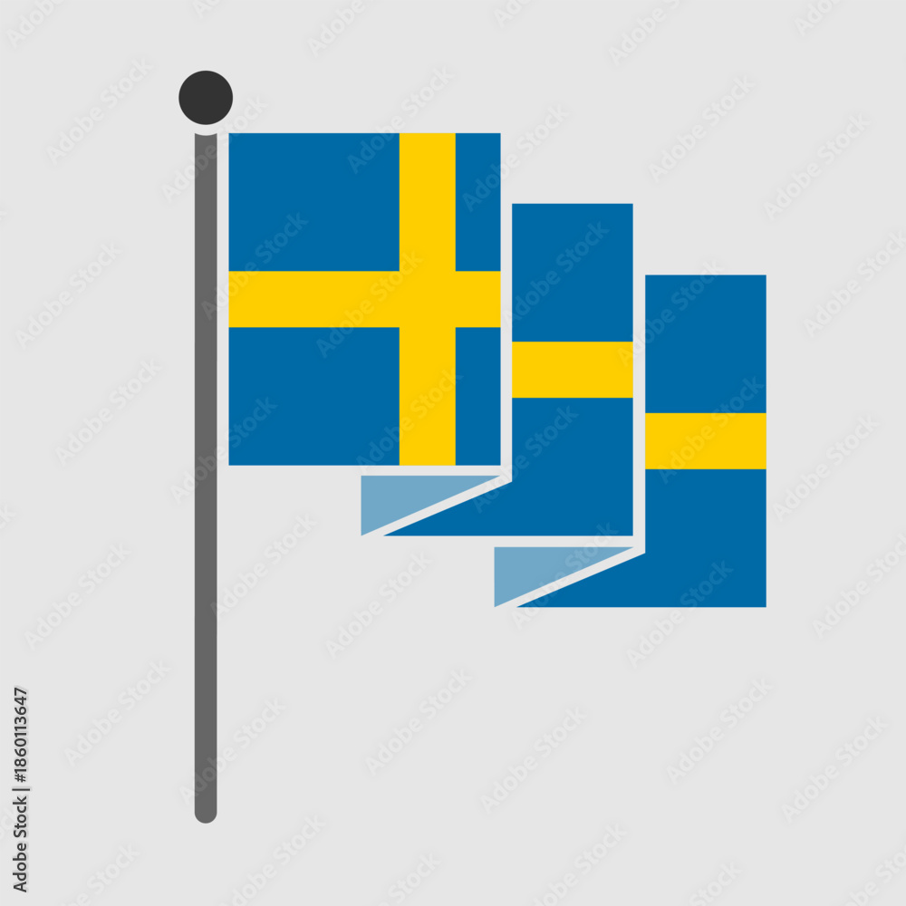 Obraz premium National flag of Sweden vector design