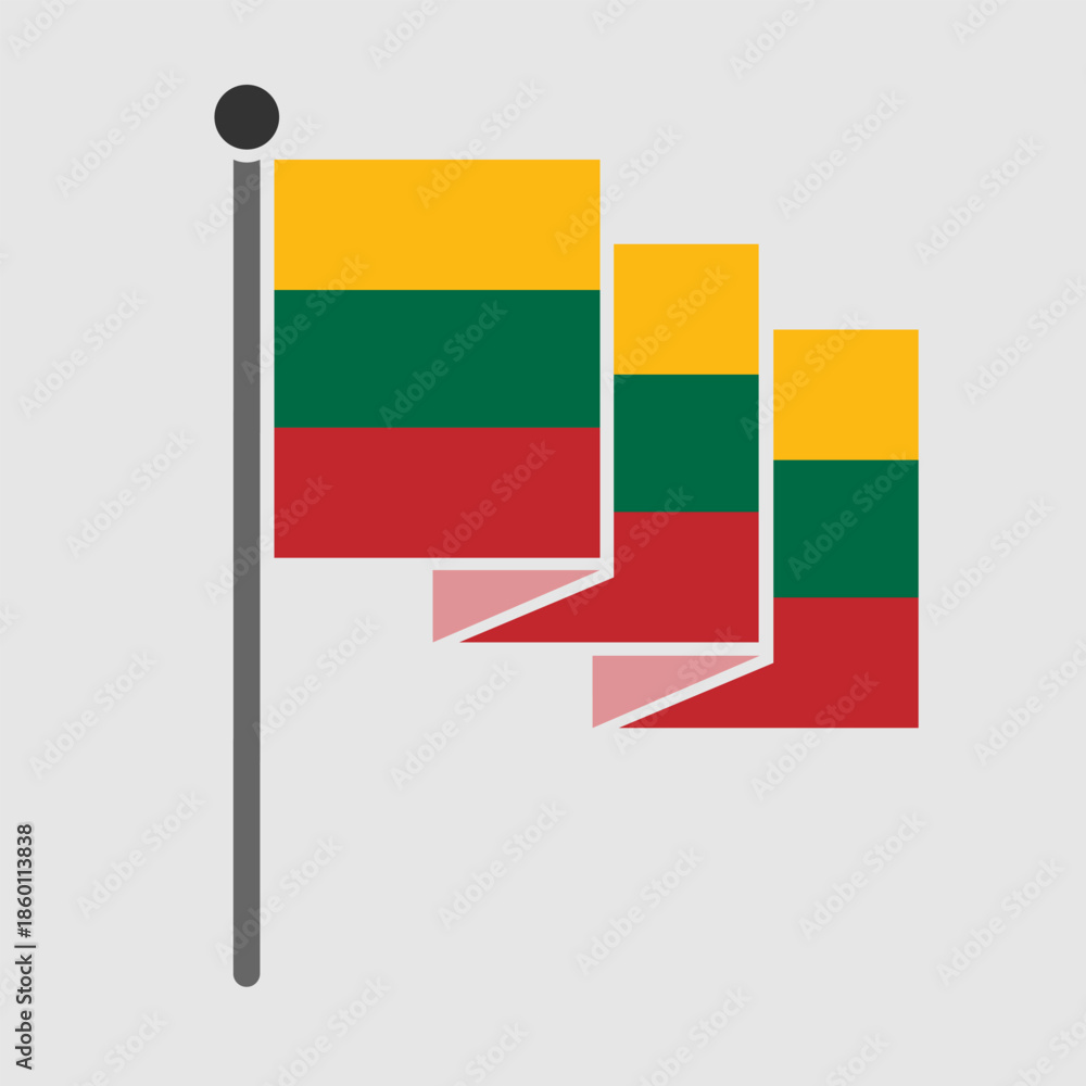 Fototapeta premium National flag of Lithuania vector design