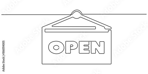 business icon Line art Illustration of business people working together in the office. One line art style