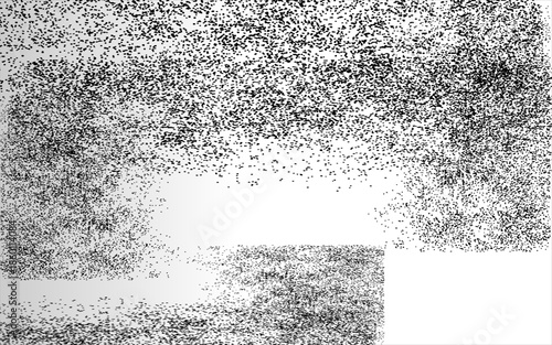 Dotwork foil frosted gradient pattern background. Black noise stipple dots. Sand grain effect. Abstract noise dotwork pattern. Stochastic dotted grunge banner.