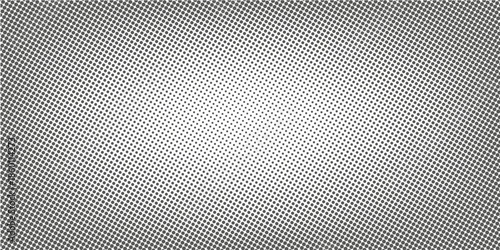 Halftone black and white background in manga and comics style. Solid halftone background with a faded edge. Vector illustration.