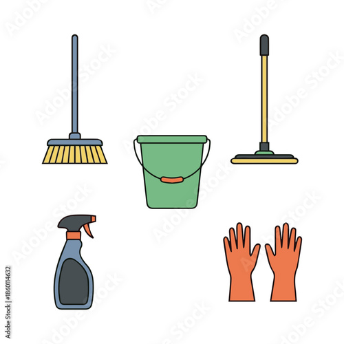 Daily Home Cleaning Objects Set