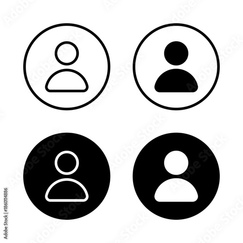 User profile icon set. Account avatar symbol for social media identity