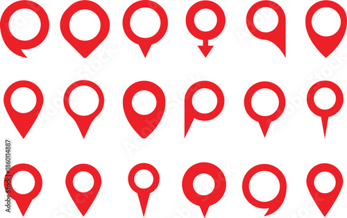 Map pin icon. location pin place marker. Location icon. Map marker pointer icon set. GPS location symbol collection. Victor illustration 