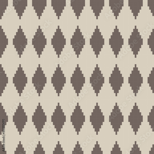 Neutral Colour Argyle Fair Isle Seamless Pattern Design