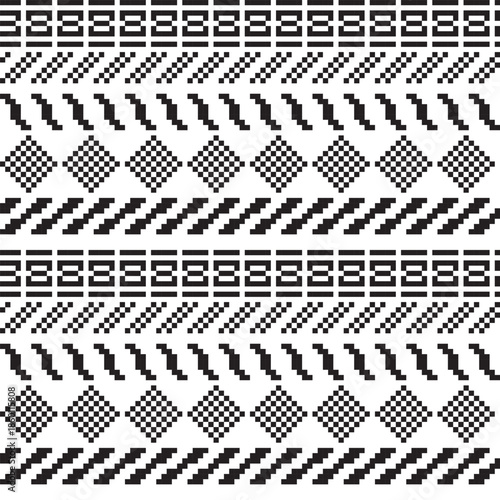Monochrome Textured fair isle seamless pattern design