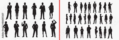 full body people silhouette vector, human body black silhouettes, men women full body illustration set, standing walking poses outline art, human vector collection, body icon set, people clipart silho