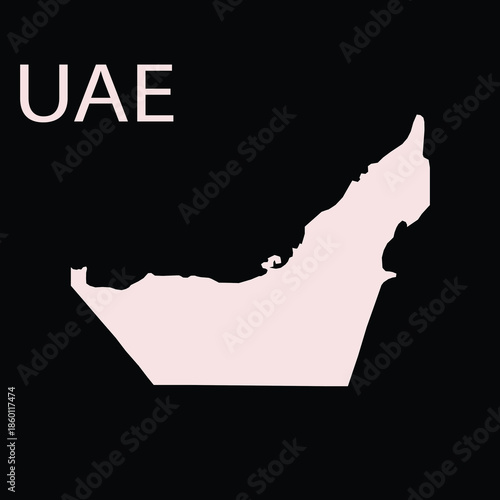 UAE map outline simple vector illustration for trav