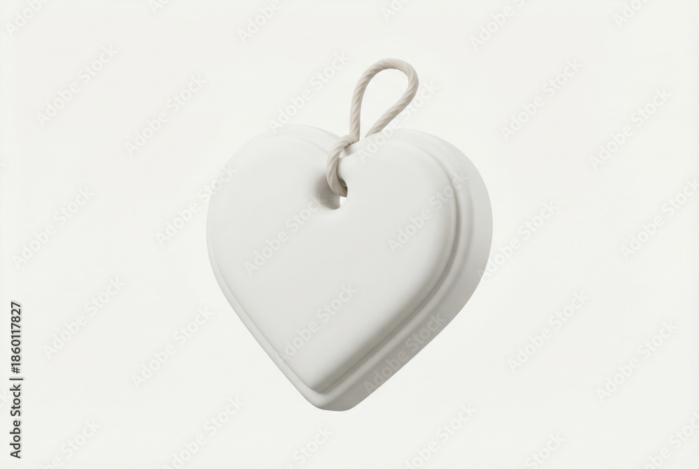 Fototapeta premium White Heart with Hanging Rope