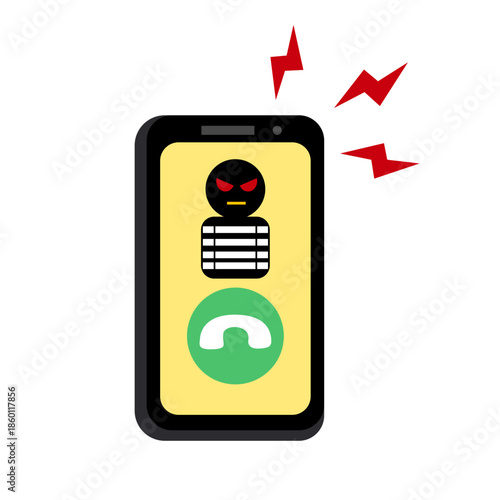 Scam Call on Mobile Phone Concept