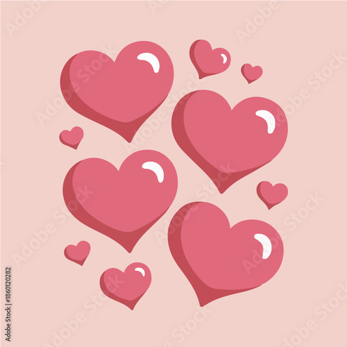 Animated pink hearts softly pulsing with floating motion, romantic pastel tones, minimal background, seamless giphy style loop