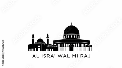 Al Isra Wal Miraj Islamic Architecture Silhouette.