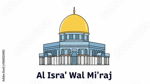 Illustration of Dome of the Rock for Al Isra Wal Miraj.