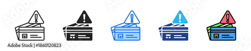 Credit Default Icon Set Multiple Style Collection