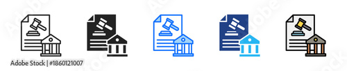 Legal Bankruptcy Icon Set Multiple Style Collection