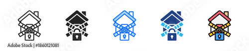Foreclosure Icon Set Multiple Style Collection