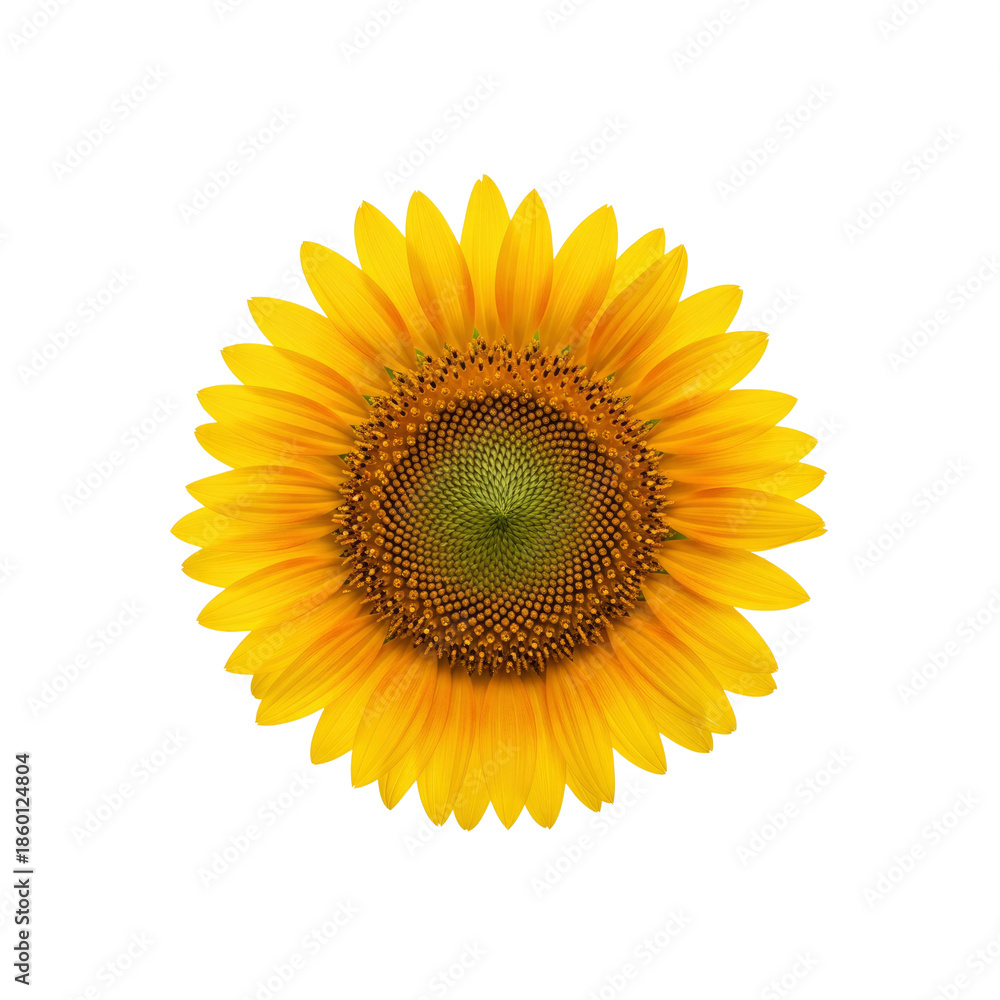 Fototapeta premium Yellow Sunflower isolated on Transparent Background
